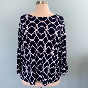 COPY - Crown & Ivy Lattice Print Top sz2X EUC